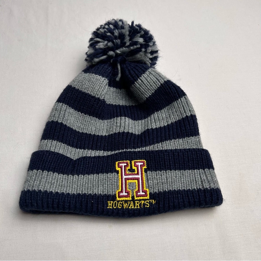 Harry Potter Striped Kids Beanie - Navy and Gray